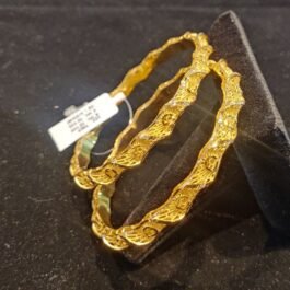 Enchanting Yellow Gold Carved Bangles